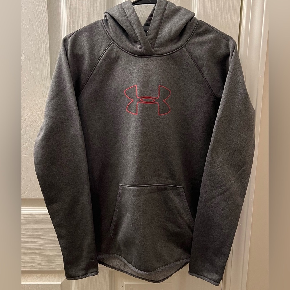 5/$25 Under Armour Storm  Hoodie Size XS Gray Cold Gear Thumbholes Women's